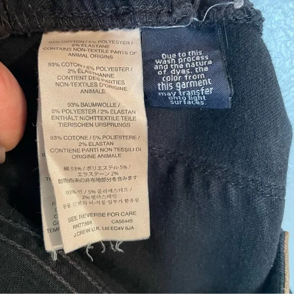 J CREW 8" stretchy toothpick jean in true black SZ/29 - Picture 7 of 9